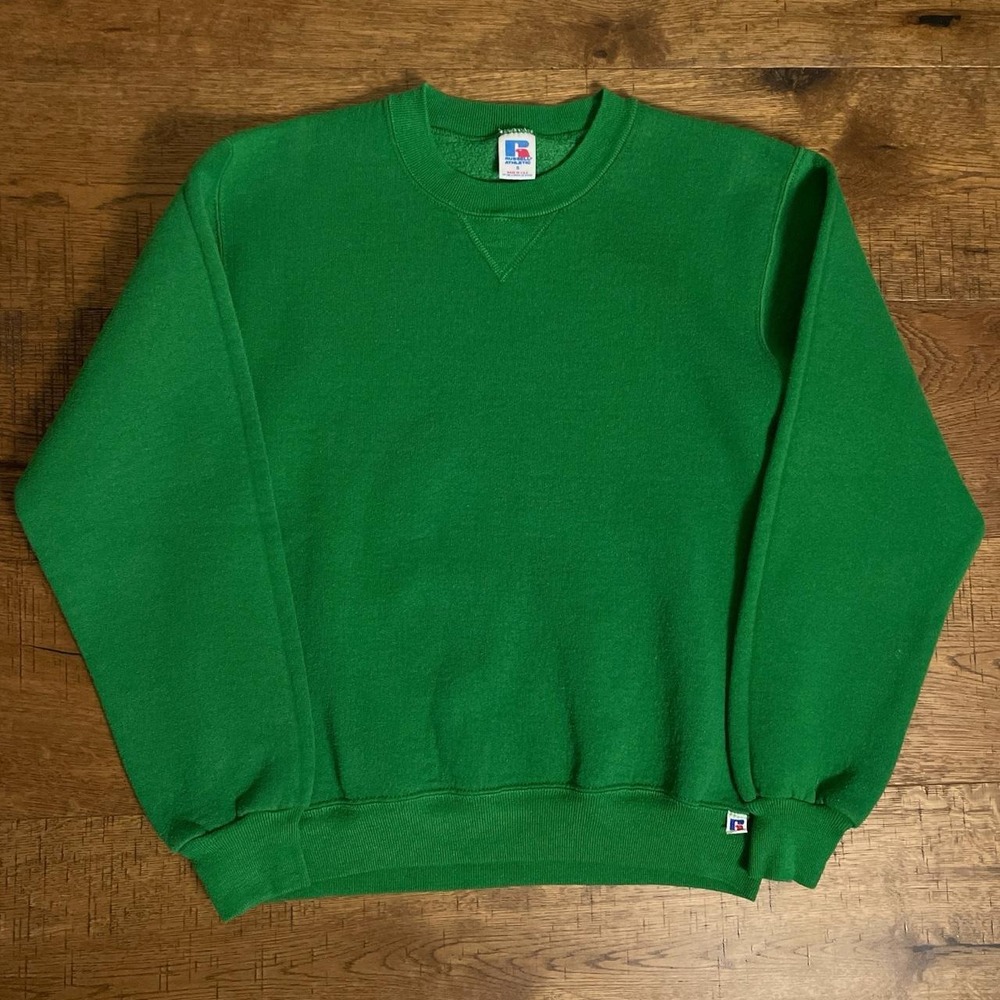 Russell Athletic Sweatshirt Womens S Green Retro Skater Vintage 80s Crewneck